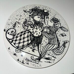 Vintage 1970s January Months of Love by Bjorn Wiinblad Decorative Wall Plate